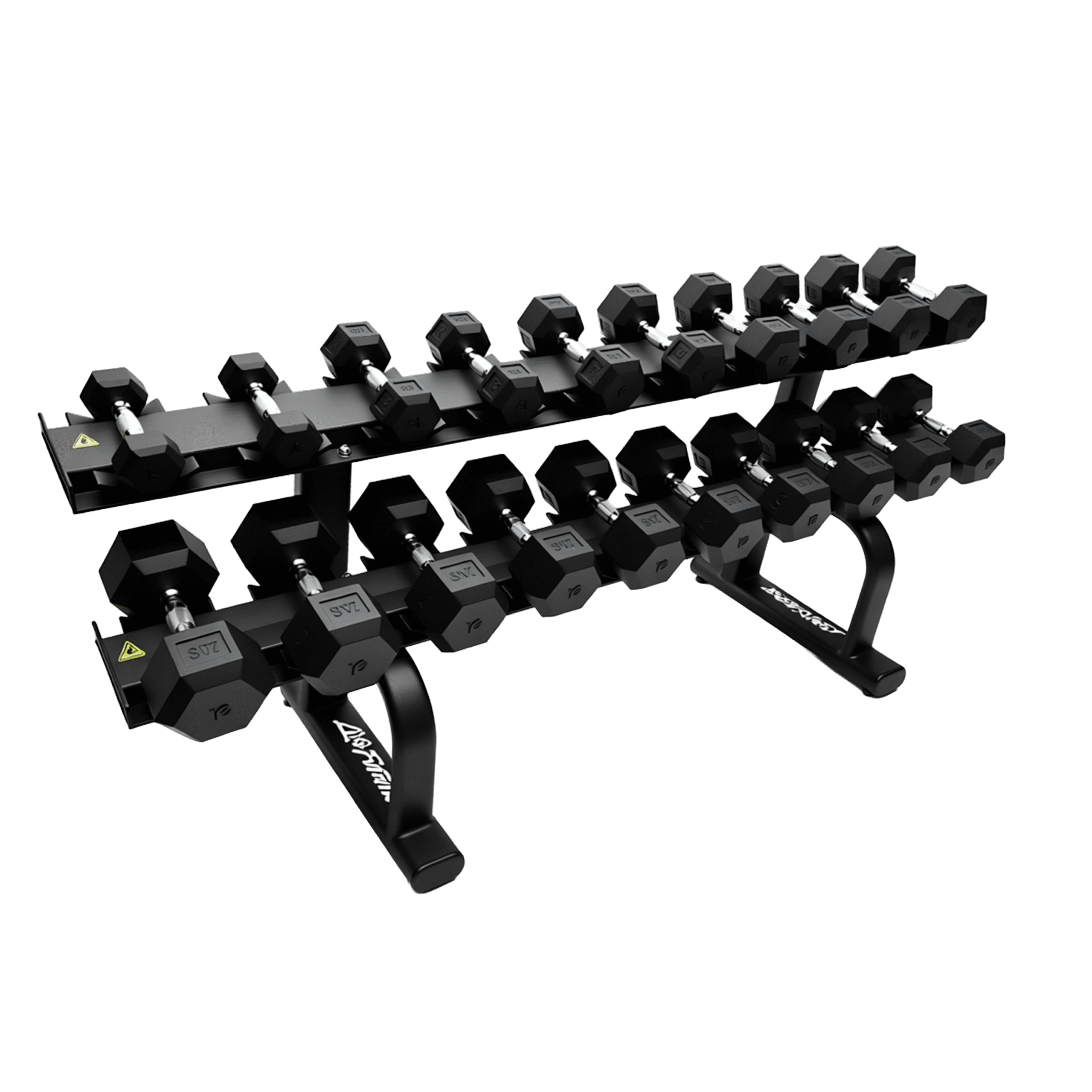 Set de mancuernas hexagonales de 2.5 kg a 25 kg (No incluye rack)